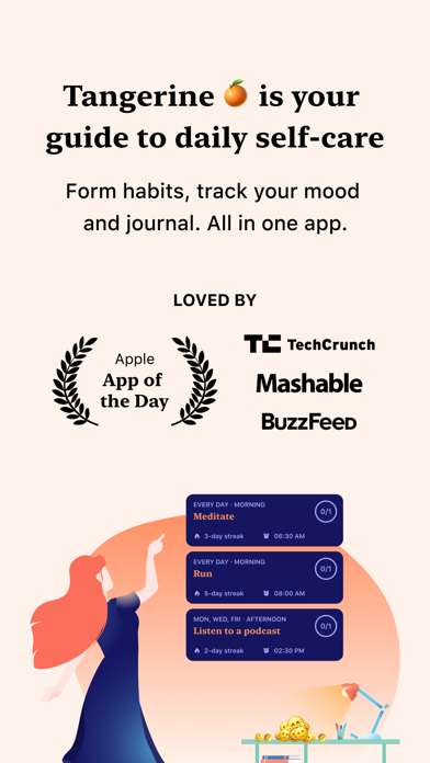 Tangerine: Self-care & Goals screenshot 1