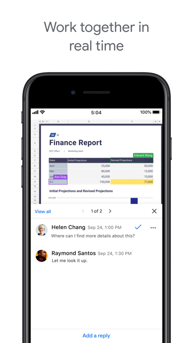 Google Sheets screenshot 1