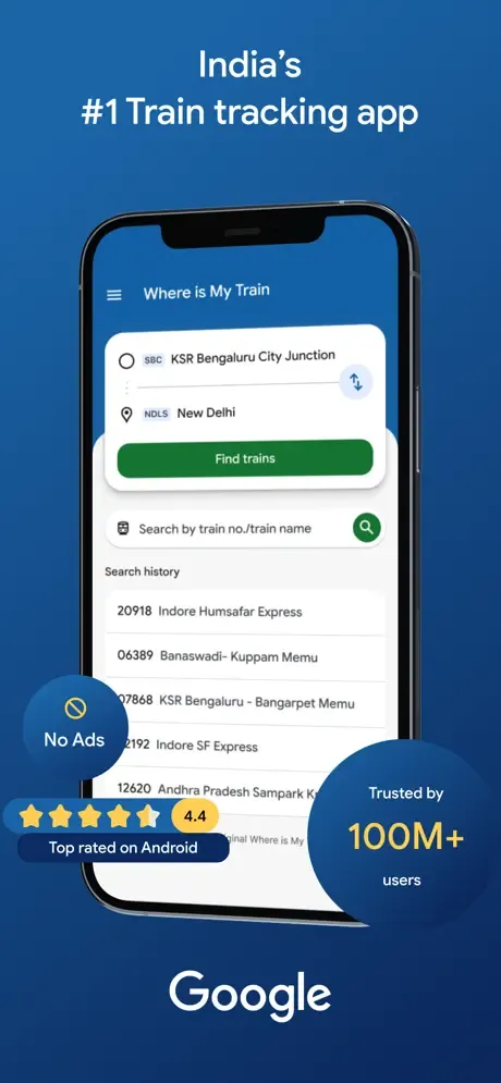 Where is My Train - by Google screenshot 1