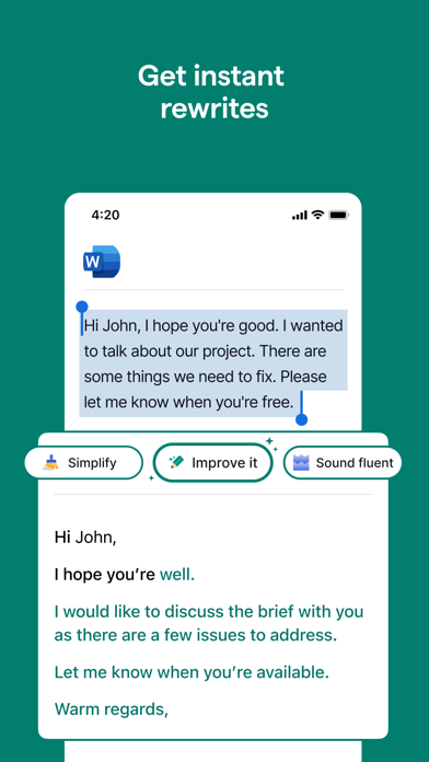 Grammarly: AI Writing Keyboard screenshot 1