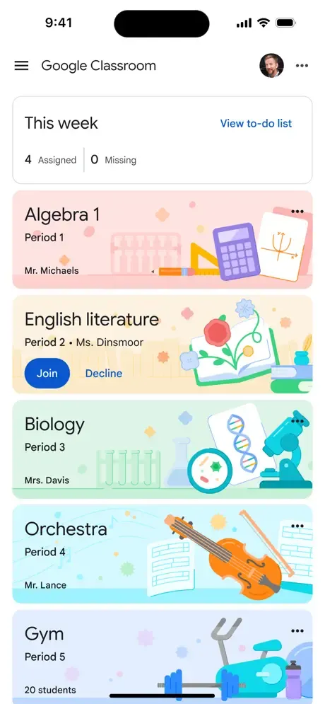 Google Classroom screenshot 5
