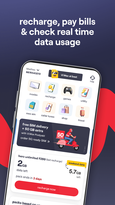 Vi: Recharge, Payments & Games screenshot 2