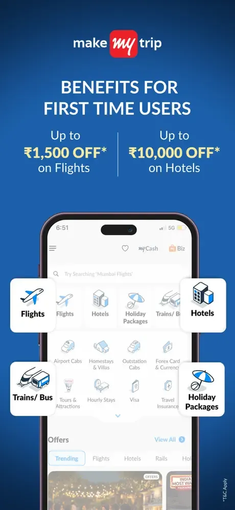 MakeMyTrip Flight, Hotel, Bus screenshot 3