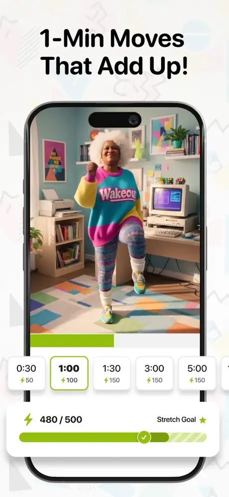 Wakeout! 1-Min Moves Anywhere screenshot 2