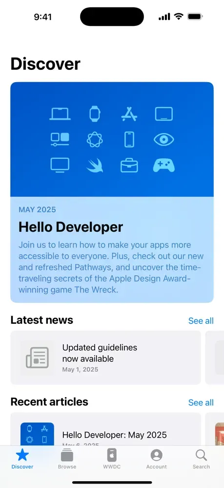 Apple Developer screenshot 1