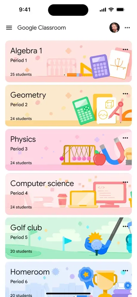 Google Classroom screenshot 1