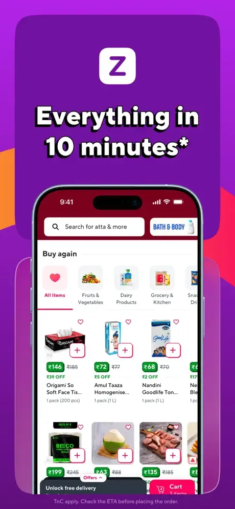 Zepto:10 Min Grocery Delivery* screenshot 1