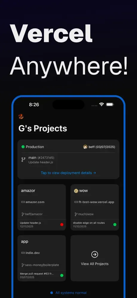 Vercel Client Mobile — Rev screenshot 1