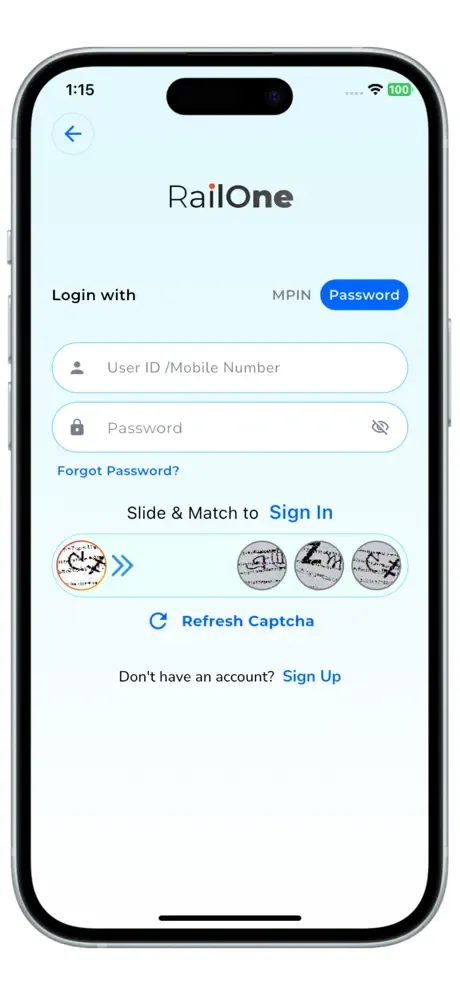 RailOne screenshot 2