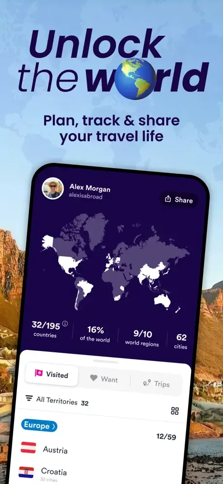 Skratch: Travel Map & eSIM screenshot 1