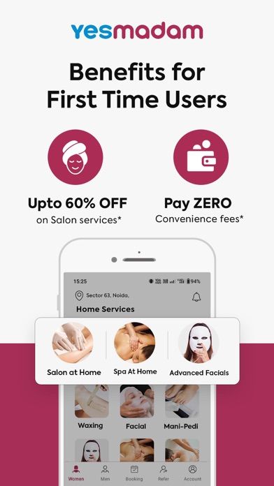 Yes Madam - Salon at Home App screenshot 2