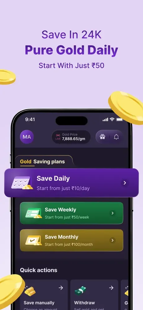 Jar:Save Money in Digital Gold screenshot 2