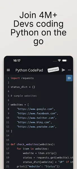 Python Coding Editor & IDE App screenshot 1