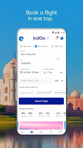 IndiGo Flight Booking App screenshot 1