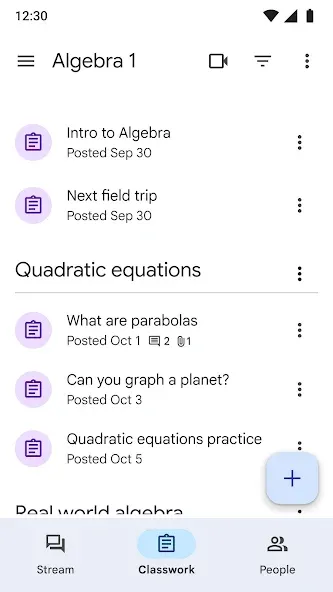Google Classroom screenshot 3