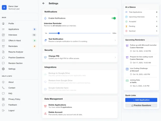 NextStep: Application & Interview Tracker for Job Seekers screenshot 5