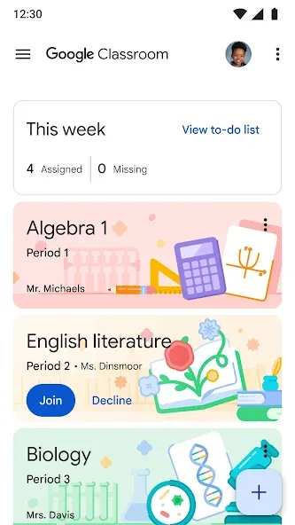 Google Classroom screenshot 5