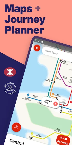 Hong Kong Metro Map & Routing screenshot 1