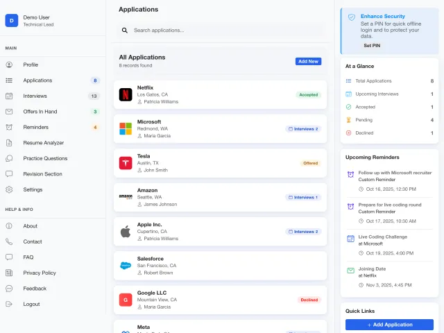 NextStep: Application & Interview Tracker for Job Seekers screenshot 2