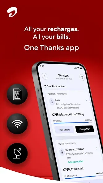 Airtel Thanks: Recharge & Bank screenshot 1