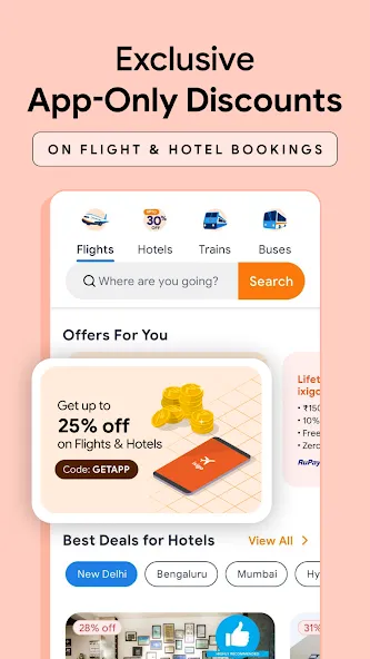 ixigo: Flight & Hotel Booking screenshot 1